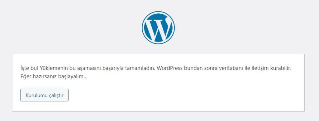 Wordpress kurulumu çalıştır