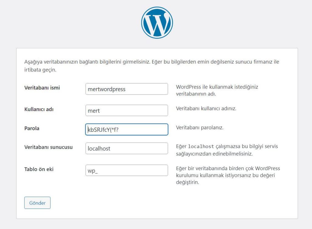 wordpress kurulum ayarları